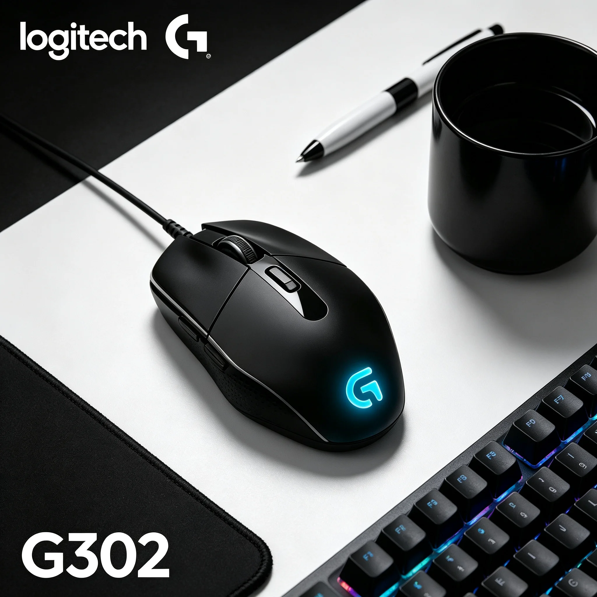 Logitech G302 Wired Daedalus Prime Gaming Mouse Ergonomic Esports Mice Adjustable DPI for CS2 Valorant PUBG League of Legends Pl