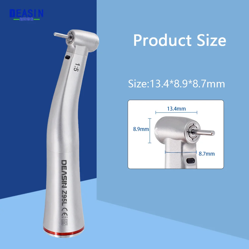 Dental Z95L MINI Contra angle 1:5 Increasing High Speed Handpiece Against Contra Angle LED Optic Fiber Quattro Spray Red Rings