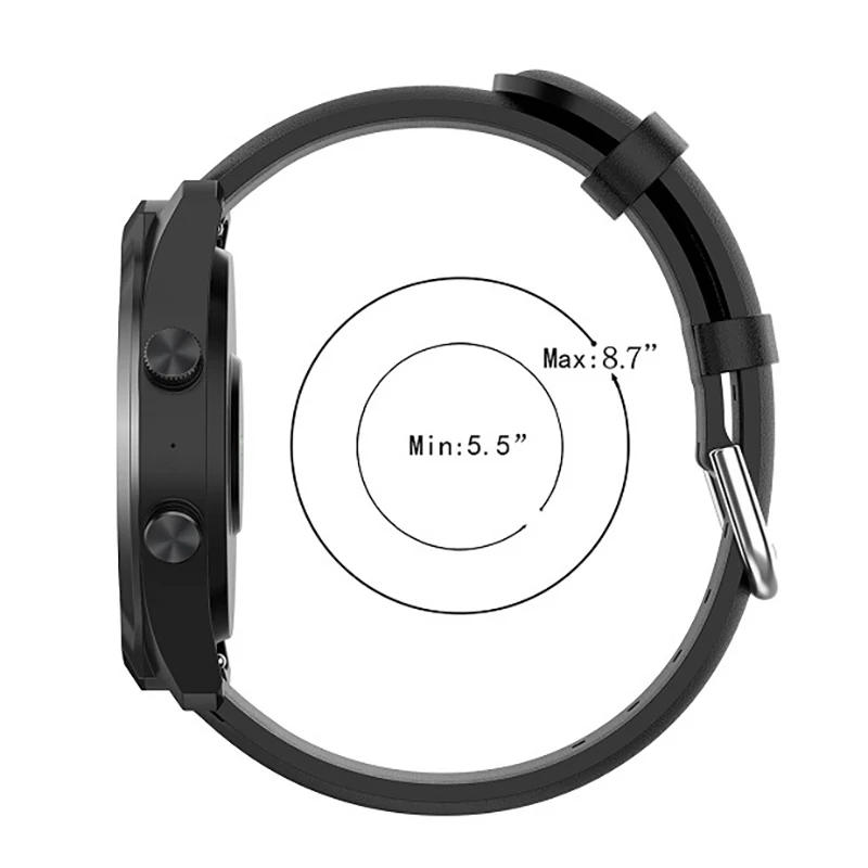 حزام معصم جلدي للساعة ، سوار ساعة ذكية ، سوار بديل للساعة Ticwatch E2 ، S2 ، GTX ، Pro 3 ،