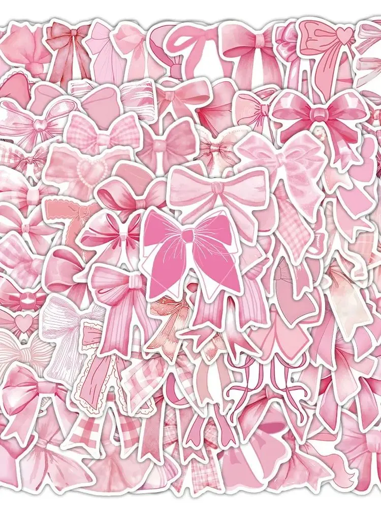 AliExpress GOGOTU 50/100PCS Pink Bowknot Stickers Graffiti Decoration Coquette Bows Sticker Scrapbook Luggage Laptop Guitar Bike Kids Toys
