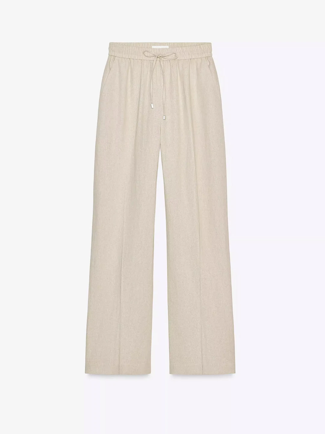 Calças Casuais de Linho Brancas Ultra- Atraentes com Corte Solto e Pernas Retas para Mulheres Verão Finas Novas Sle 2025 Calças Longas