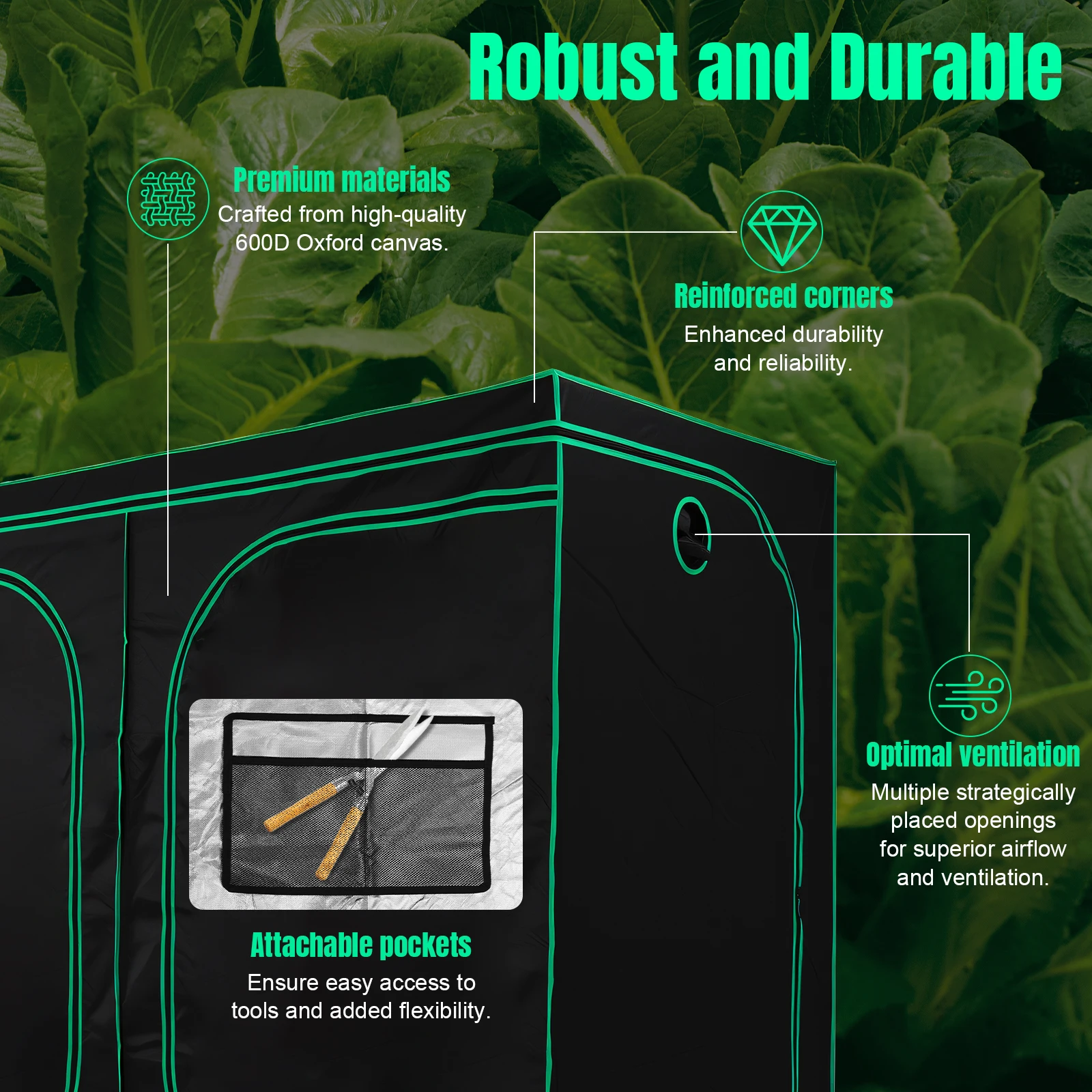 Plant Growing Tent with Observation Window Hydroponic Indoor Grow Tent for Indoor Plant Growing