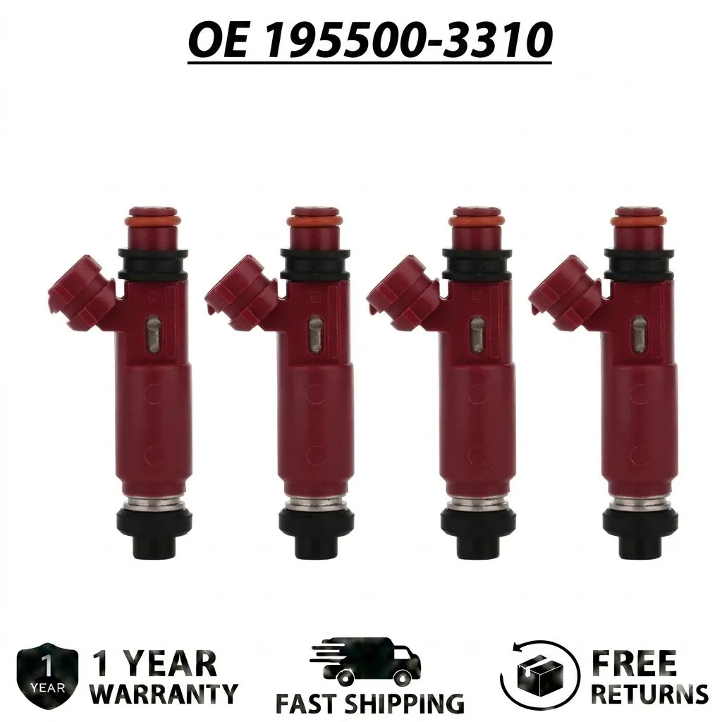 

4Pcs Brand New Auto Fuel Injectors 195500-3310 For Mazda Miata 1.8L 1999-2000 BP4W-13-250 4-Hole Engine Injection Nozzle Set