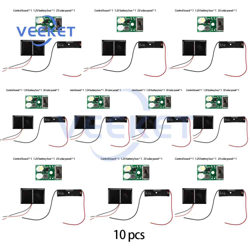 1/5/10pcs 1.2V Solar Lawn Light Lantern Controller Board Ni-MH Battery Road Lamp Circuit Module for Home Solar Landscape Light