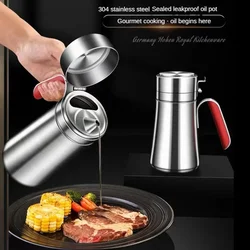 800ML 304 Stainless Steel Oil Pot Kitchen Oil Tank Container Dustproof Condiment Bottle Oil Tank Dispenser Kitchen Tool