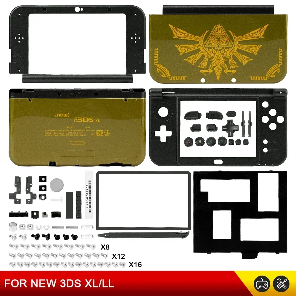 استبدال الإسكان الكامل ل نينتندو جديد 3DS XL LL لعبة وحدة التحكم غطاء ل جديد 3DS XL LL الإسكان شل مجموعة كاملة الملحقات