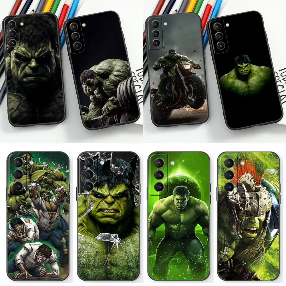 

Marvel The Hulk Avengers Phone Case For Samsung Galaxy S24 S23 S22 S21 S20 Ulus Fe S10 S9 S8 Plus 5G Black Soft Silicone Cover