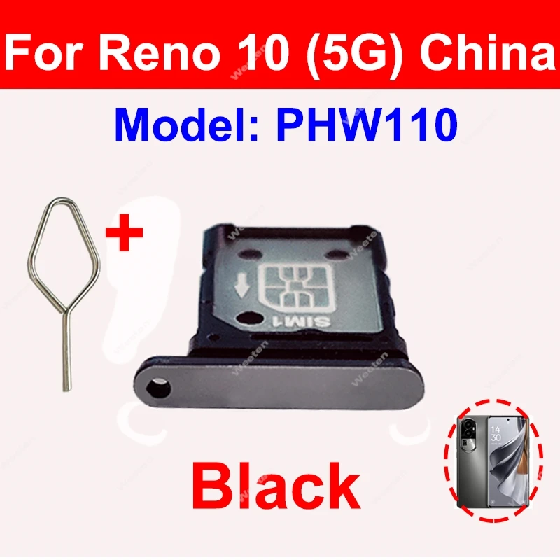 SIM Card Tray For OPPO Reno 10 10 Pro Plus 5G SIM Card Tray Slot Card Reader Holder Socket Parts