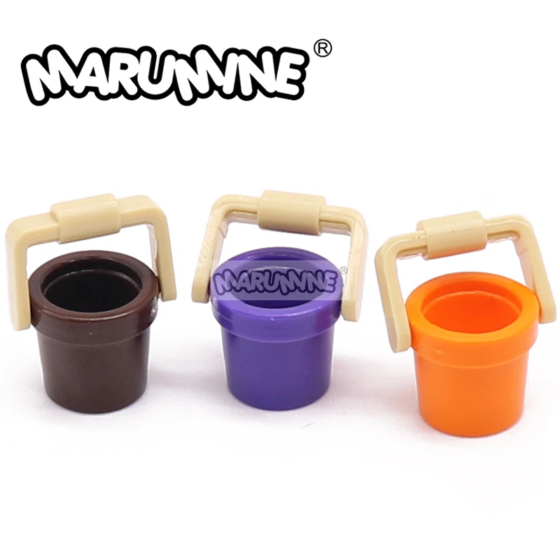 

Marumine Building Blocks Container MOC Utensil Bucket 1 x 1 x 1 Tapered With Handle / Scooter Stand Compatible 95343 95344 Parts