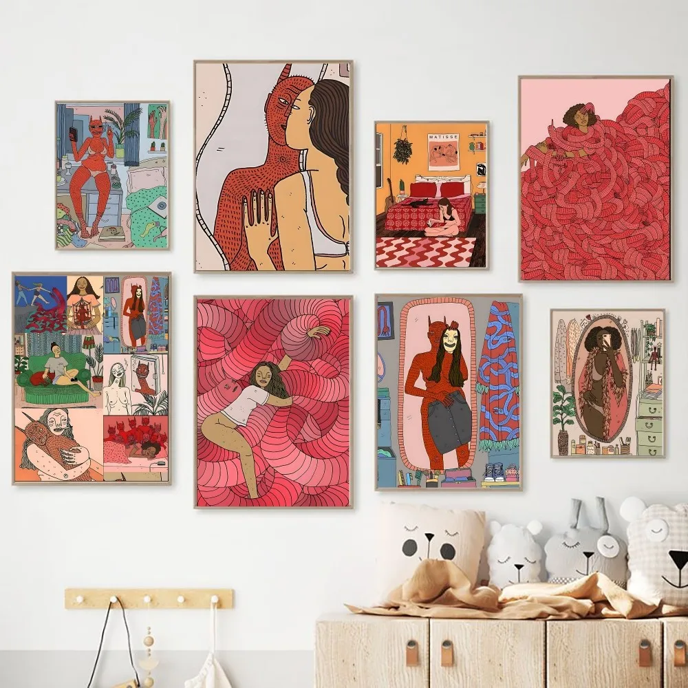 Polly Nor Women Art Poster Posters Kraft Paper Vintage Poster Wall Art Painting Study Aesthetic Art Small Size Wall Stickers