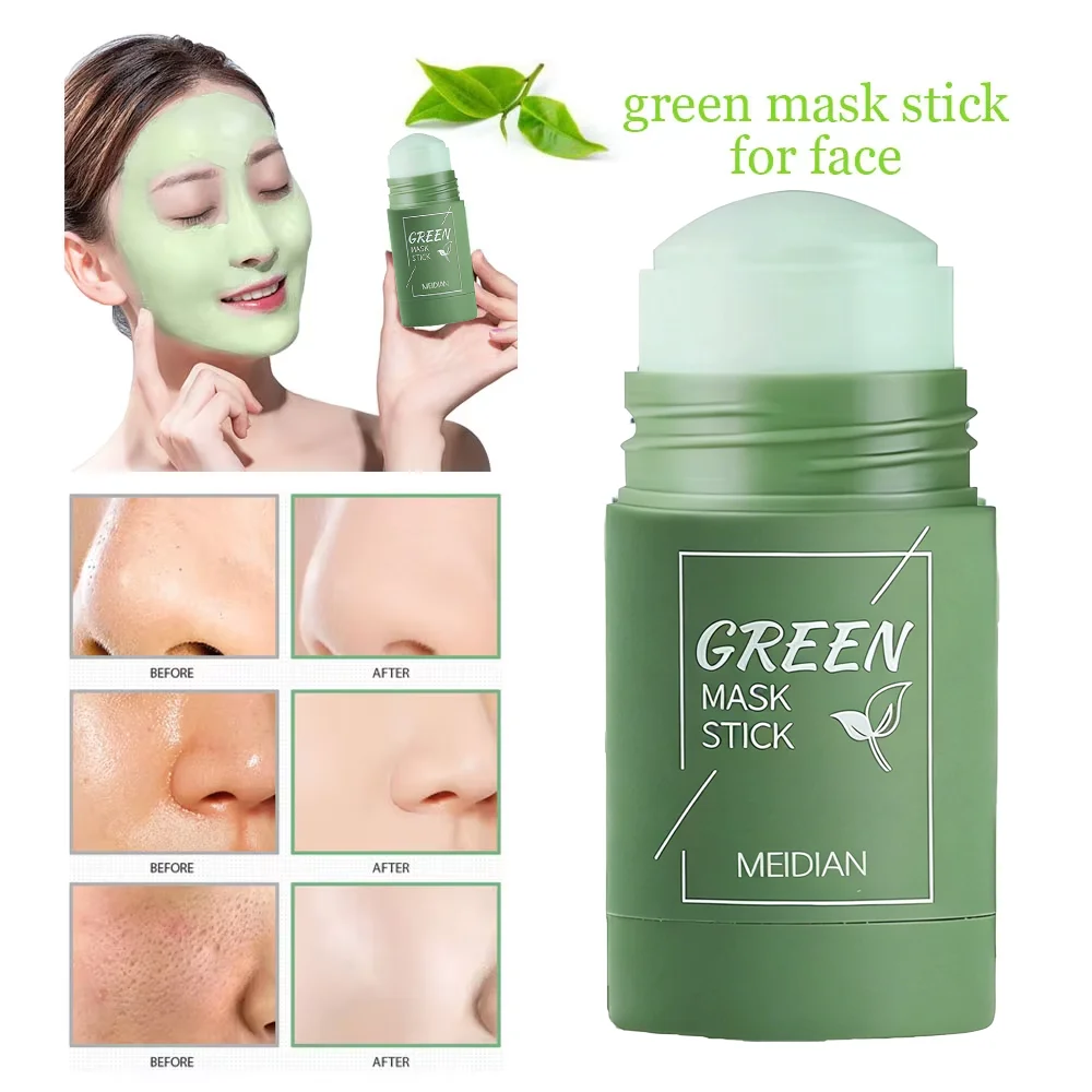 Green Tea Face Clean Mask Stick 40g, Deep Pore Cleansing and Blackhead Remover, Hydrating Facial Mask for Smooth and Clear Skin