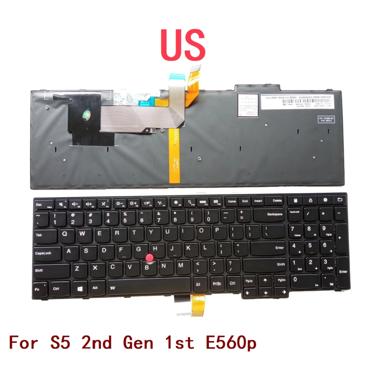 

New US Laptop Backlit Keyboard For Lenovo Thinkpad S5 2nd Gen 1st E560p Notebook PC Replacement 01UR591 SN20K12624