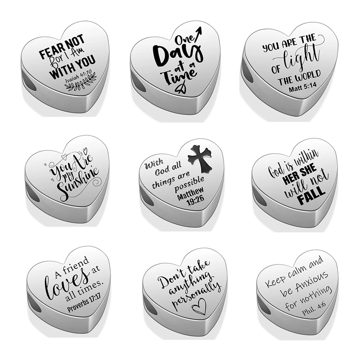 

3Pcs/lot Cute Love Heart Spacer Bead Charm Stainless Steel Charms fits Bracelets and Necklace Pendant DIY Customize Jewelry