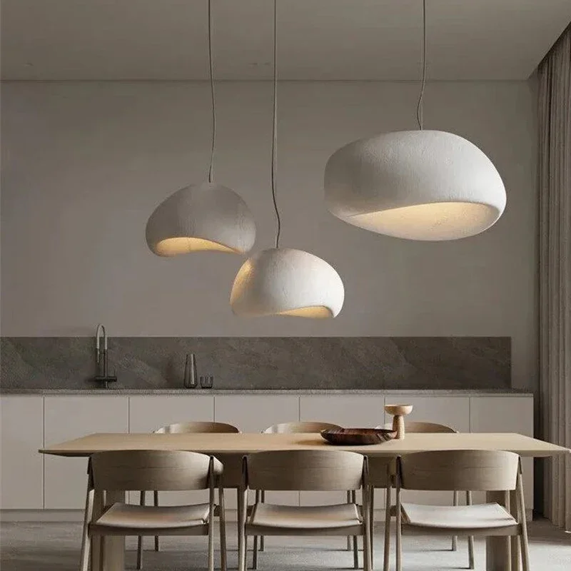 nordic minimalista criativo luzes pingente lustre de teto de led lampadas suspensas wabi e sabi restaurante e quarto luzes suspensas 01