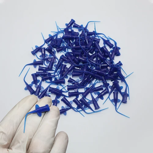 Imagen 2 del producto TJDent-seringa de plástico desechable Dental, punta azul transparente, irrigación Endo, conducto radicular, aguja de irrigación Lateral, herramientas de dentista