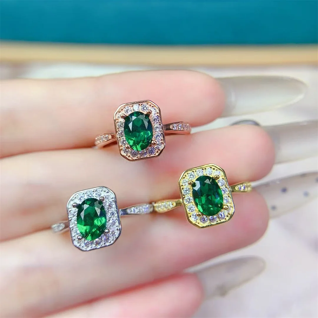 

Mesmerizing Diopside Ring High Quality S925 Sterling Silver Elegant Feminine Fashion Accessory Fashionable and Luxurious Jewelry