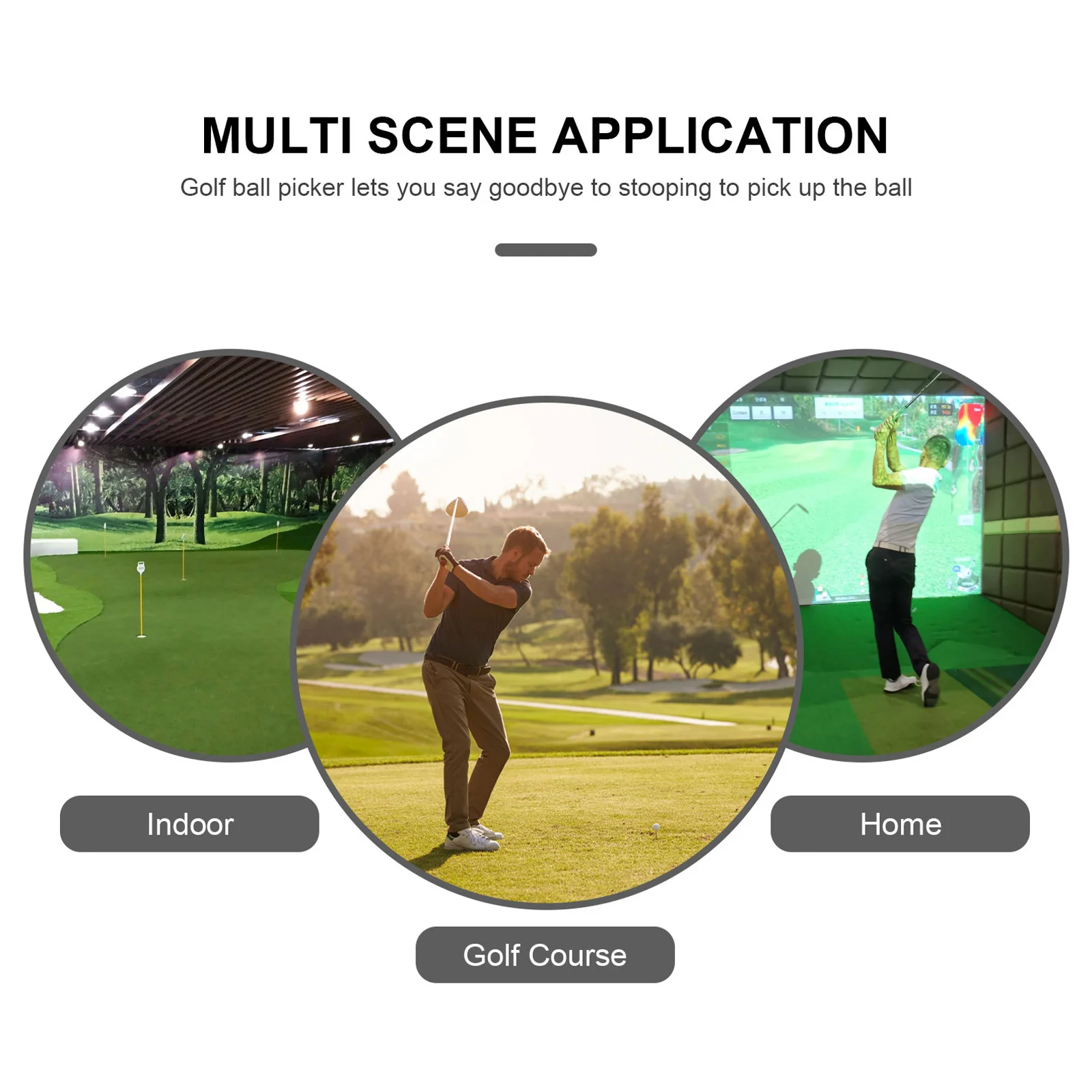 

Golfs Pick Up Tube Portable Collector 2-Section Retriever Large Capacity Nylon Bag Holds 70 Balls Convenient Golfs Tool Storage