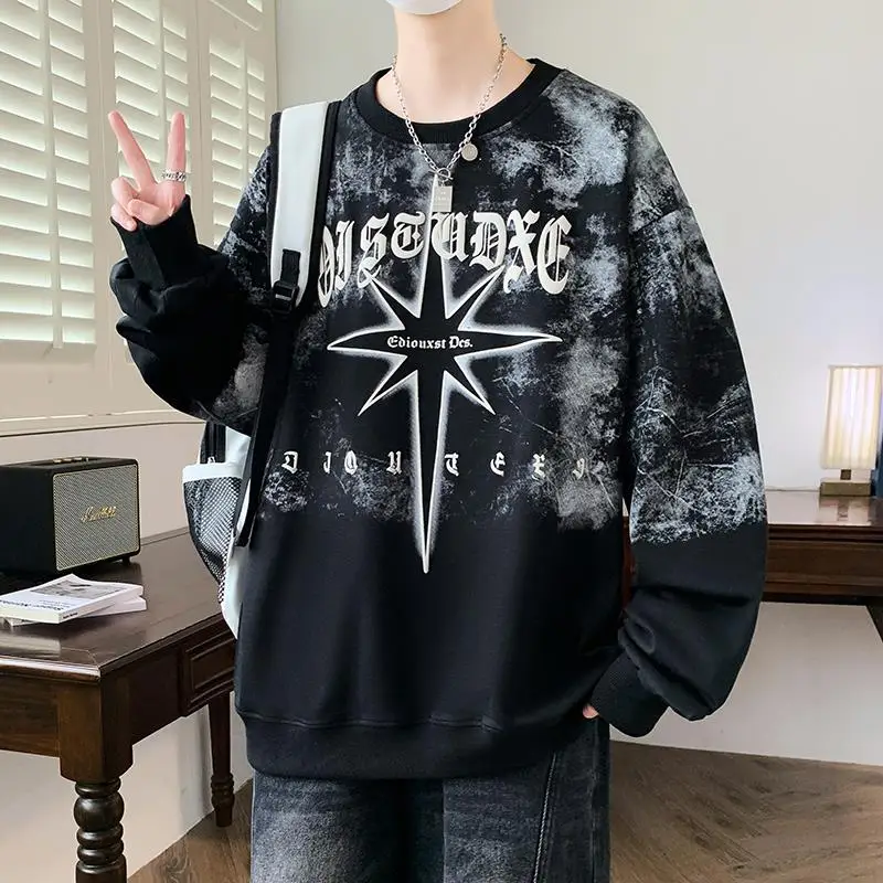 

Весенне-осенняя толстовка с длинными рукавами, модная хлопковая толстовка с круглым вырезом для мальчиков 2 лет, подростков, студентов, удобная посадка