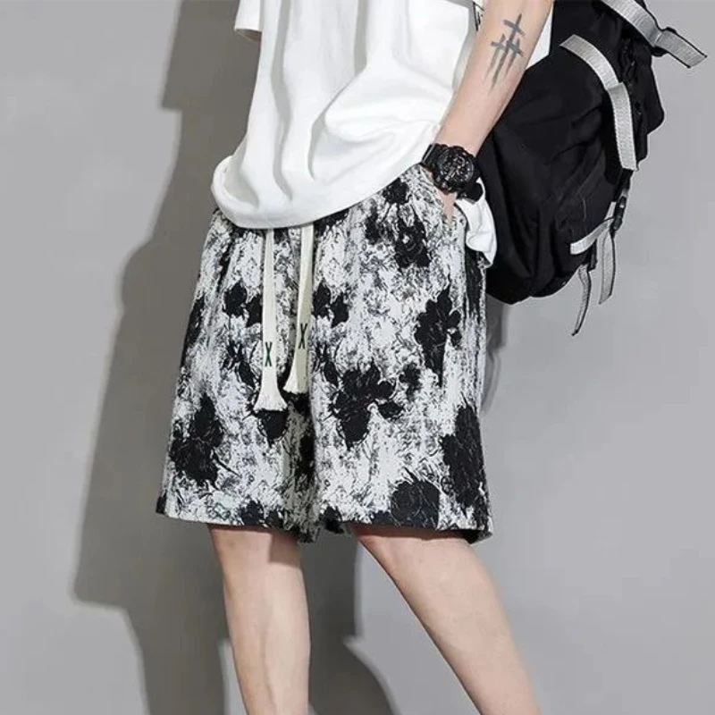 

Beach Casual Ice Silk Printed Loose Male Short Pants With Free Shipping Personalizate Luxury Essential Vintage Thin Men's Shorts