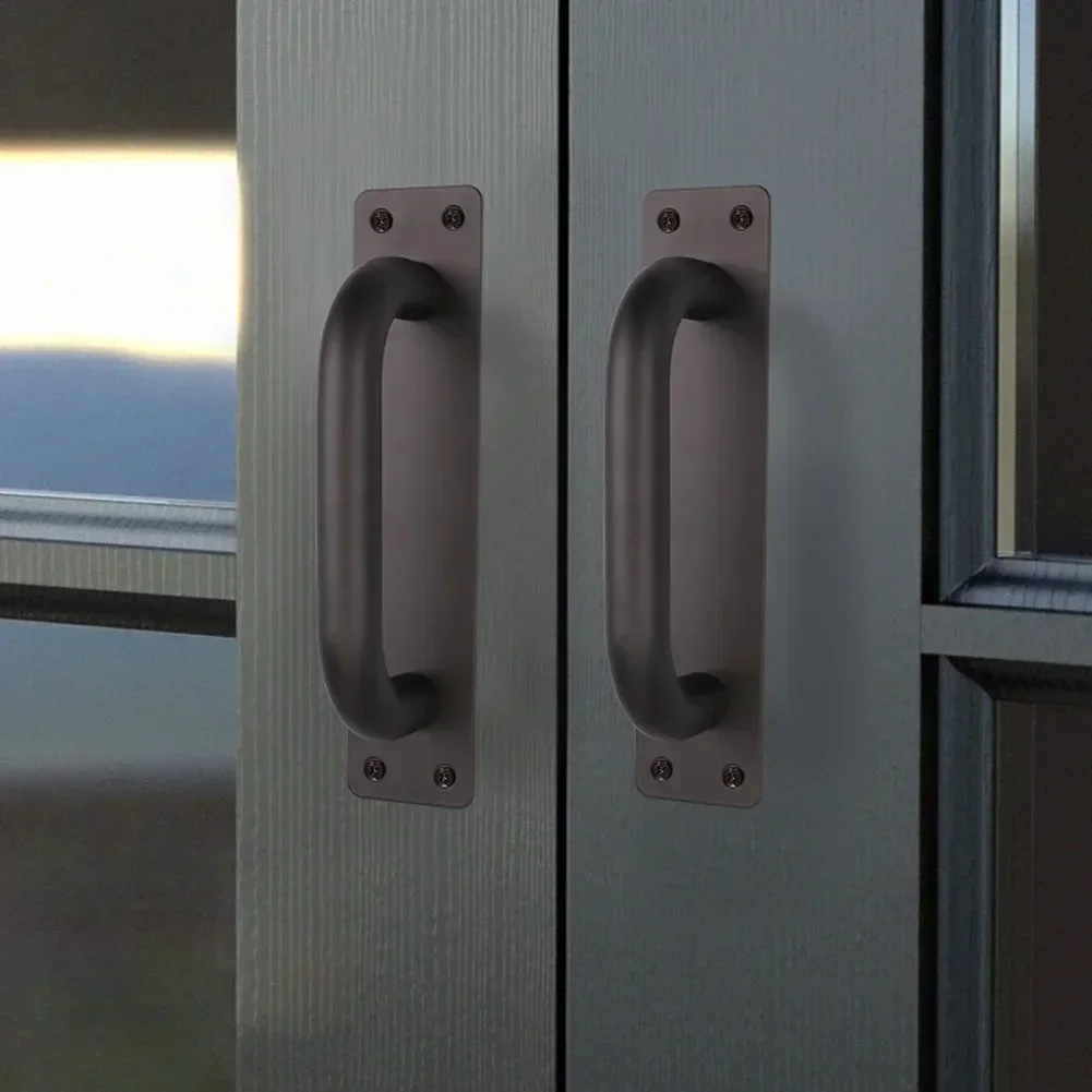 

Modern Style Handle Sliding Door Push Silver Stainless Steel Closet For Gate Toilet Hardware 200*65mm Black New