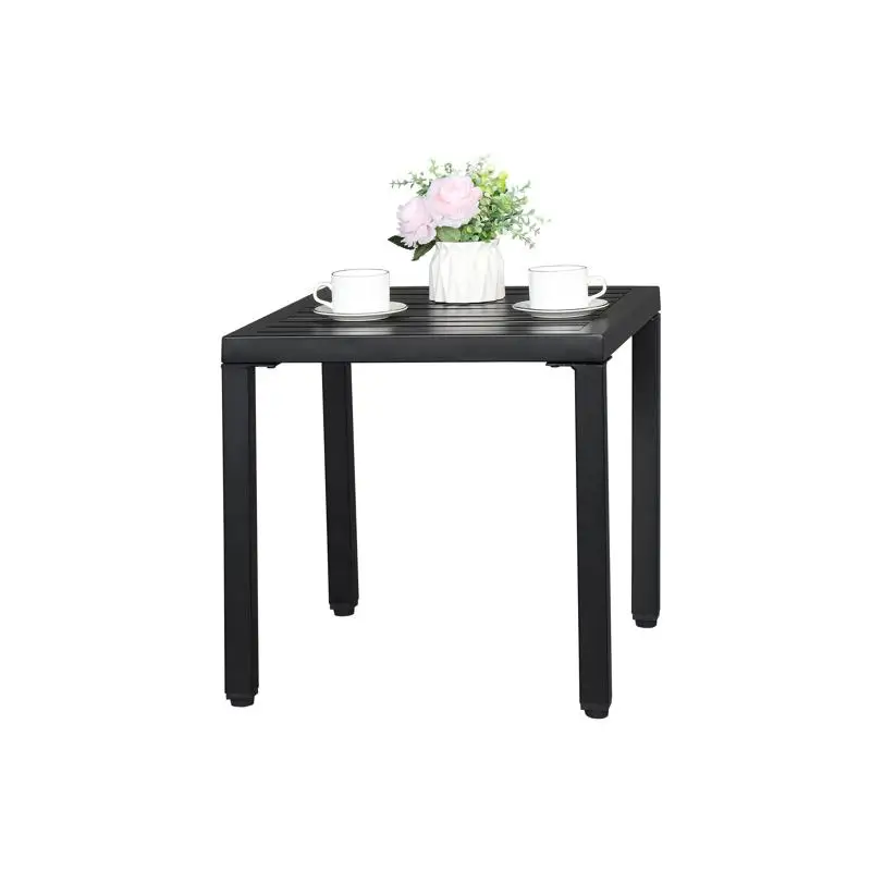 طاولة جانبية أنيقة وبسيطة من الحديد المطاوع مقاس 19 × 19 × 18 بوصة