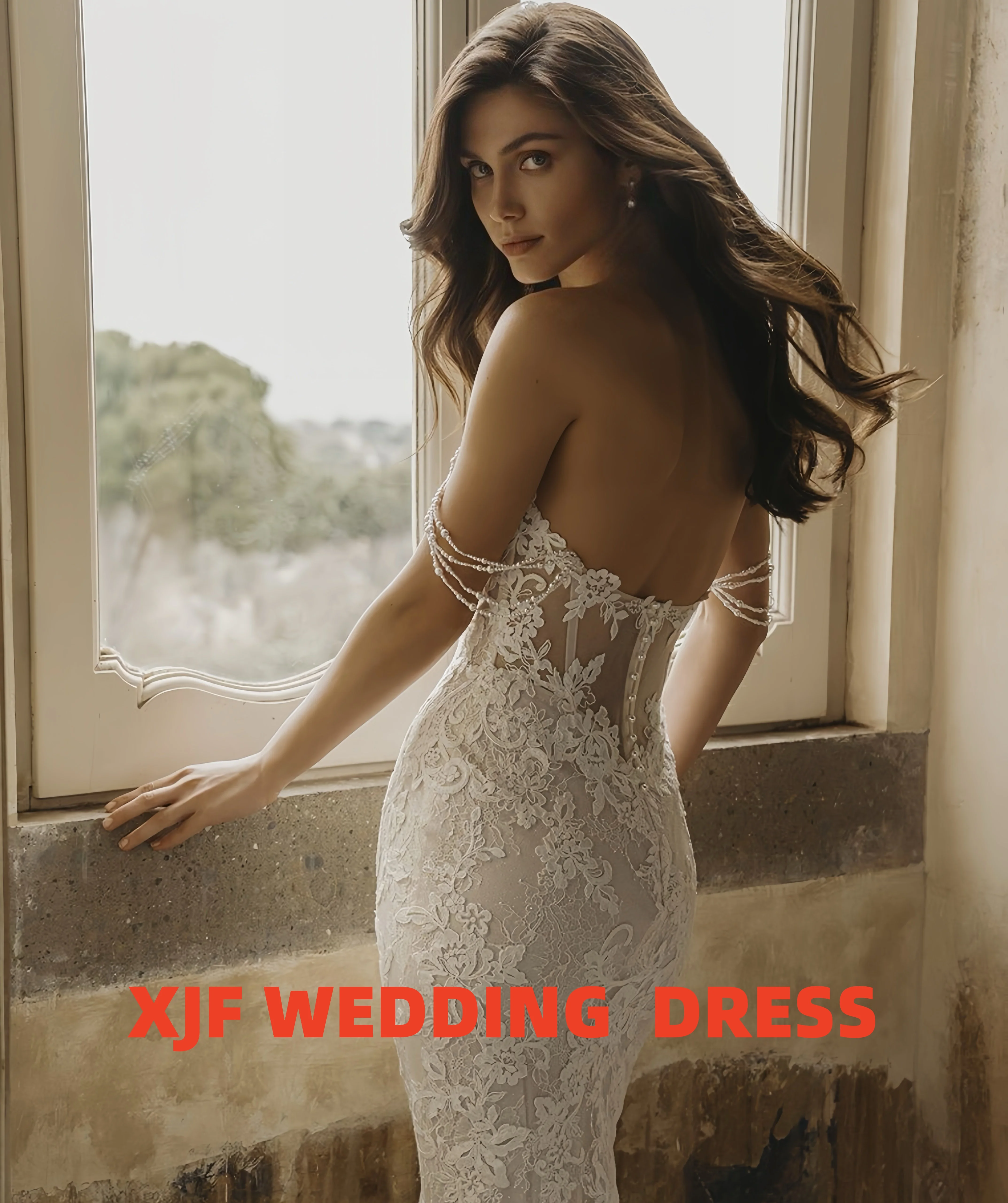 فستان زفاف حورية البحر بياقة على شكل قلب بدون أكمام فاخر من أماندا نوفيا فيستدوس دي نوفيا أماندا مخصص #2