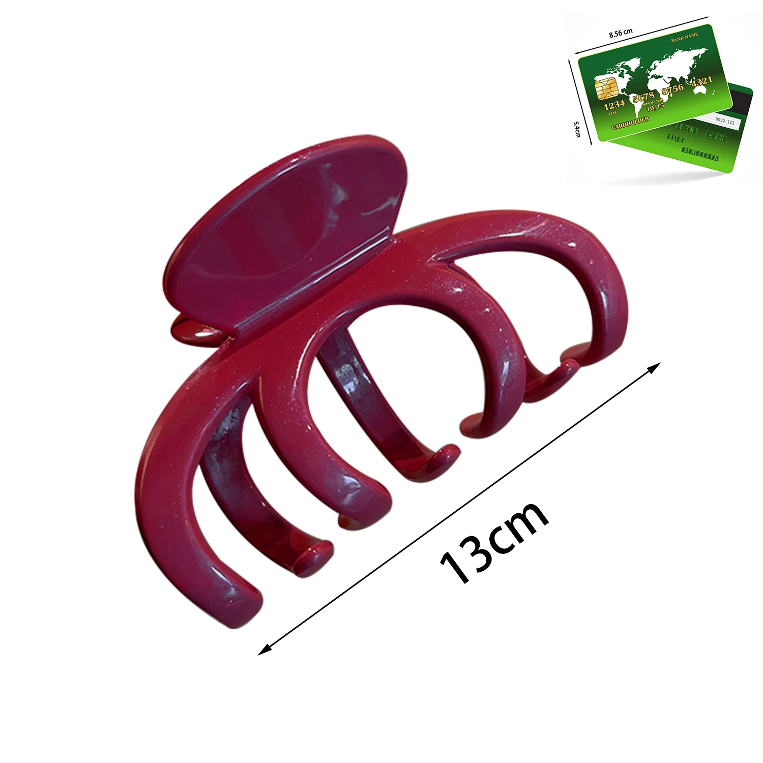 Wine Red Large Hair Claws Elegant Acrylic Hair Clip Hairpins Barrette Crab Claw Clips Headwear For Women Girls Hair Accessories