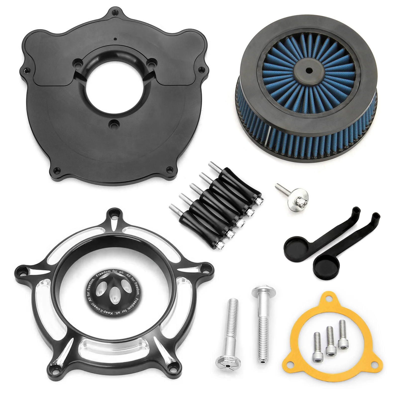 

Blue filter Contrast Cut spike Turbine Air Cleaner intake For Harley Touring Softail Dyna Sportster 1200 883 Forty Eight
