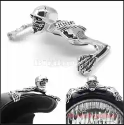 Motorcycle Steel Skull Skeleton Decorative Figure Headlight Visor Front/Rear Fender Custom Skeleton Head Ornament For Harley