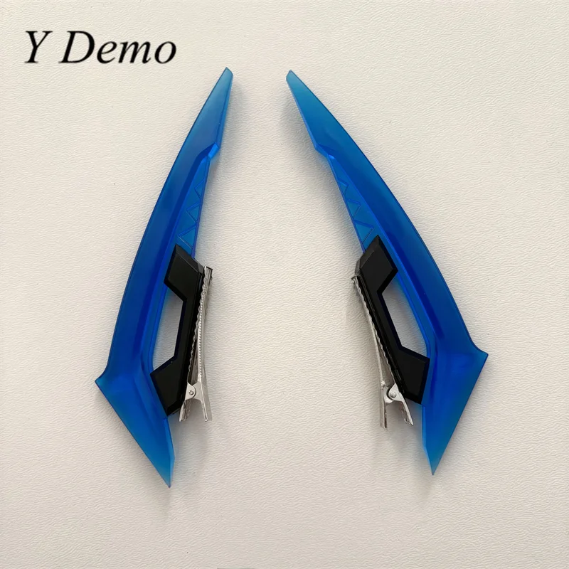 Y Demo 1 Pair Techwear Cyber Plastic Wing Decoration Hairclips Women Color Patchwork Hairpins