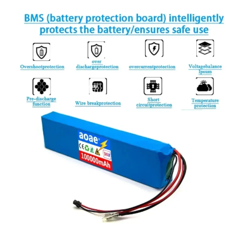 36V 100Ah Battery ebike Battery Pack18650 Li-ion Batteries 10S3P 350W 500W For High Power Electric Scooter Motorcycle Scooter