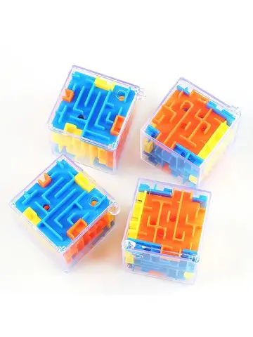 Mini 3D Maze Magic Cube Six-sided Transparent Puzzle Speed Cube Rolling Ball Cubes Maze Toys For Stress Reliever Toys