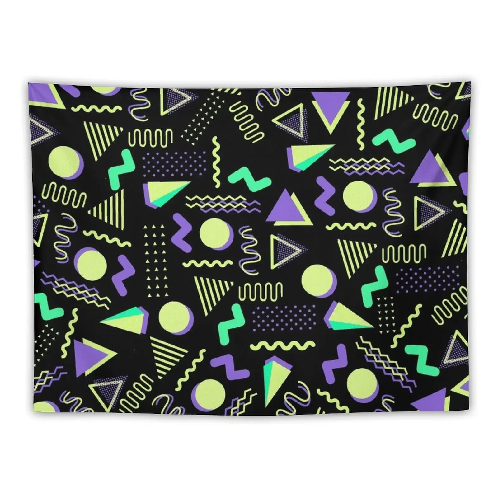 

Geometrical retro lime green neon purple 80's abstract pattern Tapestry Wall Decor Home Decor Accessories Tapestry