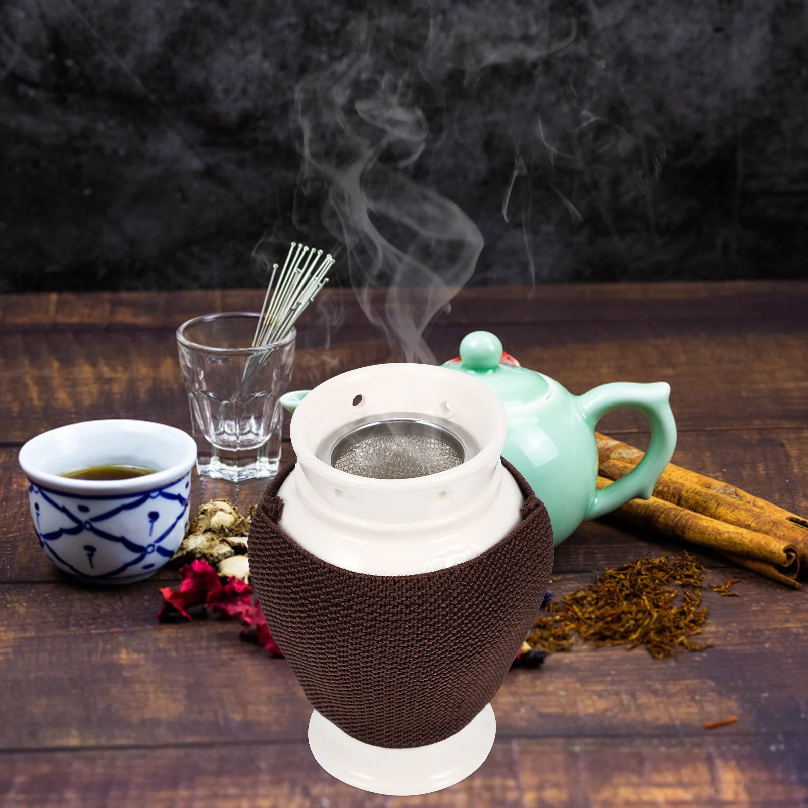 

1Pcs Portable Moxibustion Can Durable Moxa Burner Antiash Net Design for Face Neck Abdomen Arms Legs Pain Relief