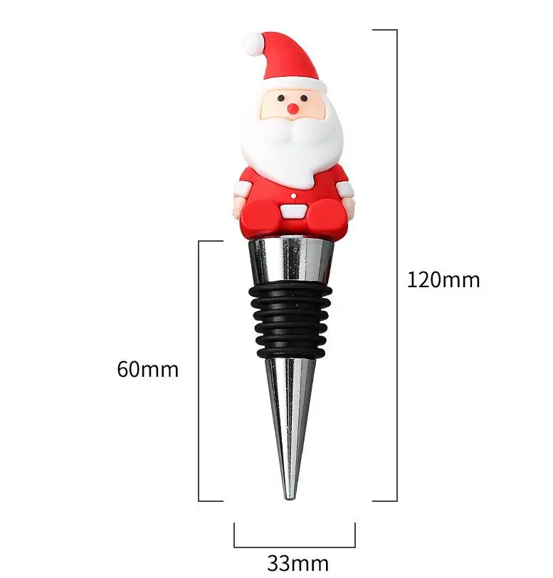 Bar Tools Cartoon Santa Wine Stoppers Christmas Party Decorations Metal Champagne Corks 7 Styles ni89