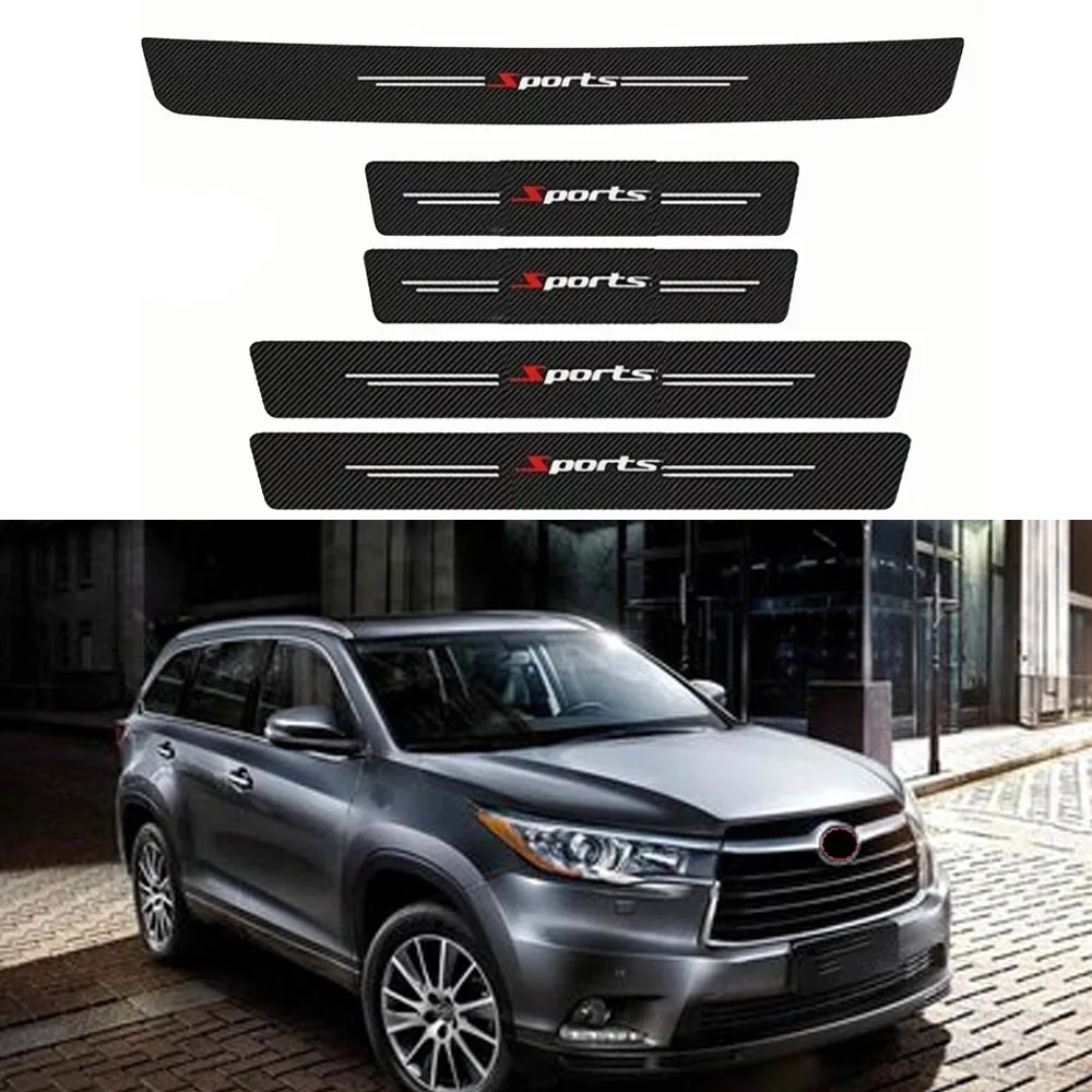 

Car For Toyota Highlander 2019 2023 Door Sill Threshold Pedal Cover Trim Scuff Plate Guards Bumper Accessories 2024