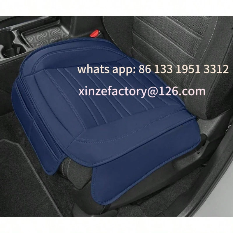 

Customizable Faux Leather Front Car Cover Blue SUV Truck with Storage Pockets Seat Protector Bottom