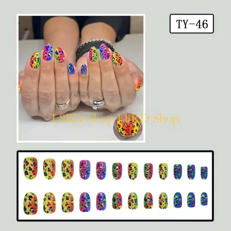 L8RD フレンチ フェイク ネイル デザイン 付け爪、ネイル上の人工ネイル接着剤、ネイル プレス