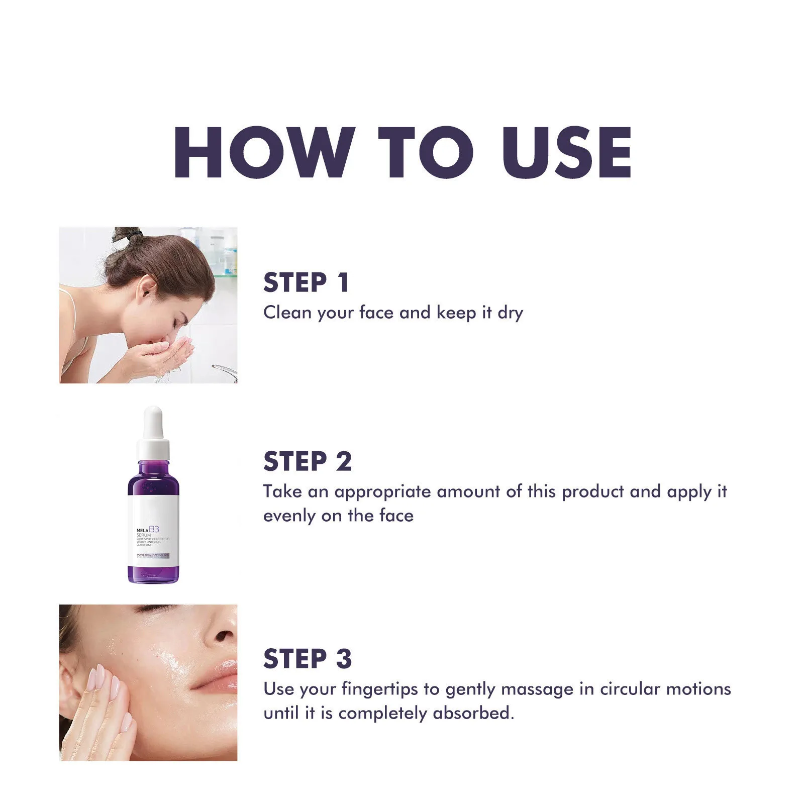 B3 Фиолетовая бутылочка Сыворотка для лица Эссенция, осветление выцветания темных пятен Многоэффектное увлажнение Подтяжка Увеличение эластичности