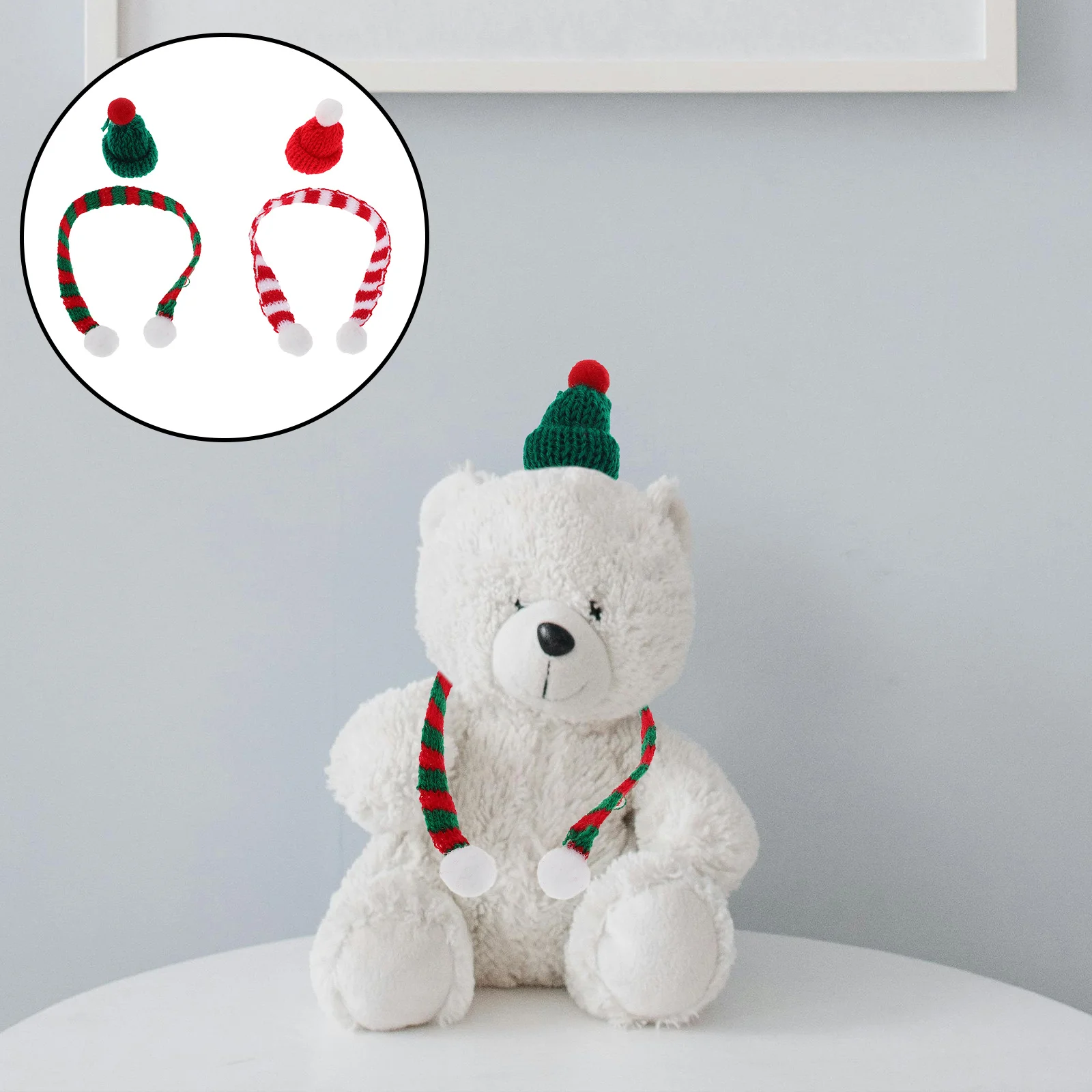 

Набор из 20 миниатюрных шапочек и шарфов для рождественских поделок, украшений для кукольных домиков, накладок на леденцы, украшений для столовых приборов, сувениров для праздничных вечеринок