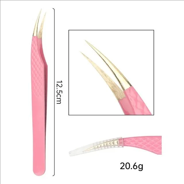 MJ 1 Pcs Eyelashes Tweezers For Lash Extension Stainless Steel High Precision Anti-static Tweezers Makeup Tools Eyelash Extensio