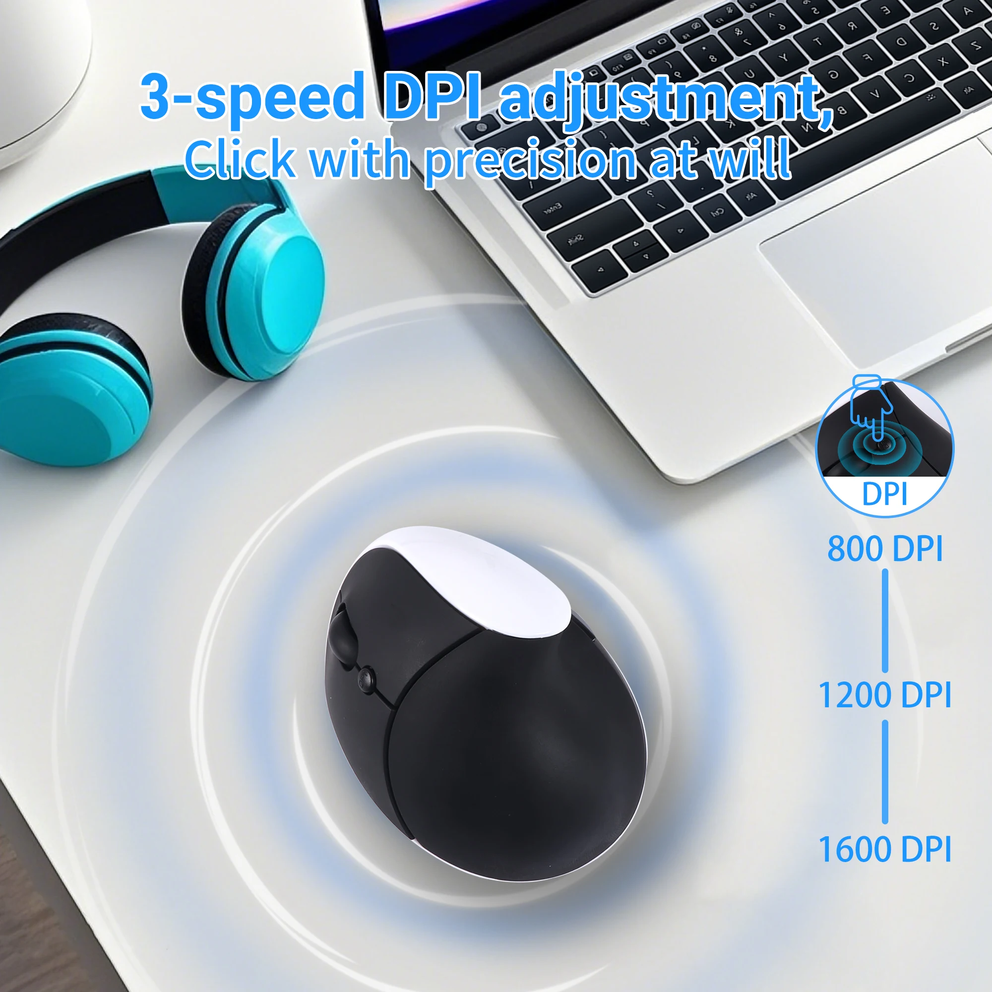 Left Hand Vertical Mouse Ergonomics Design Mute Button Rechargeable Or Battery DPI Adjustable Office Use System Universal Mause