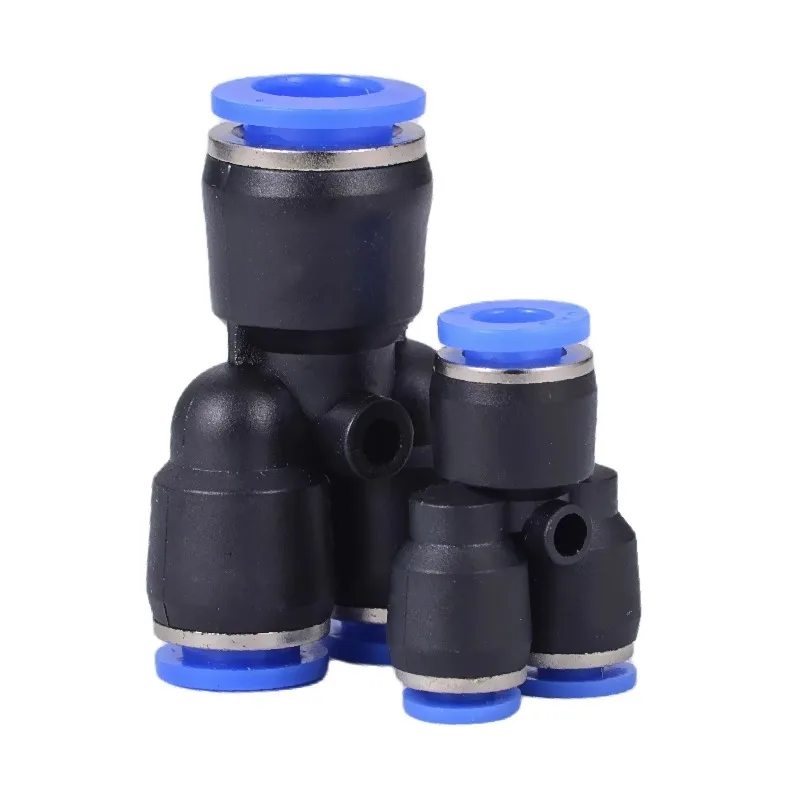 PW Y Type Pneumatic Connector, Quick Plug, 4 Turn, 6mm, 8mm, 10mm, 12mm, 16 mm