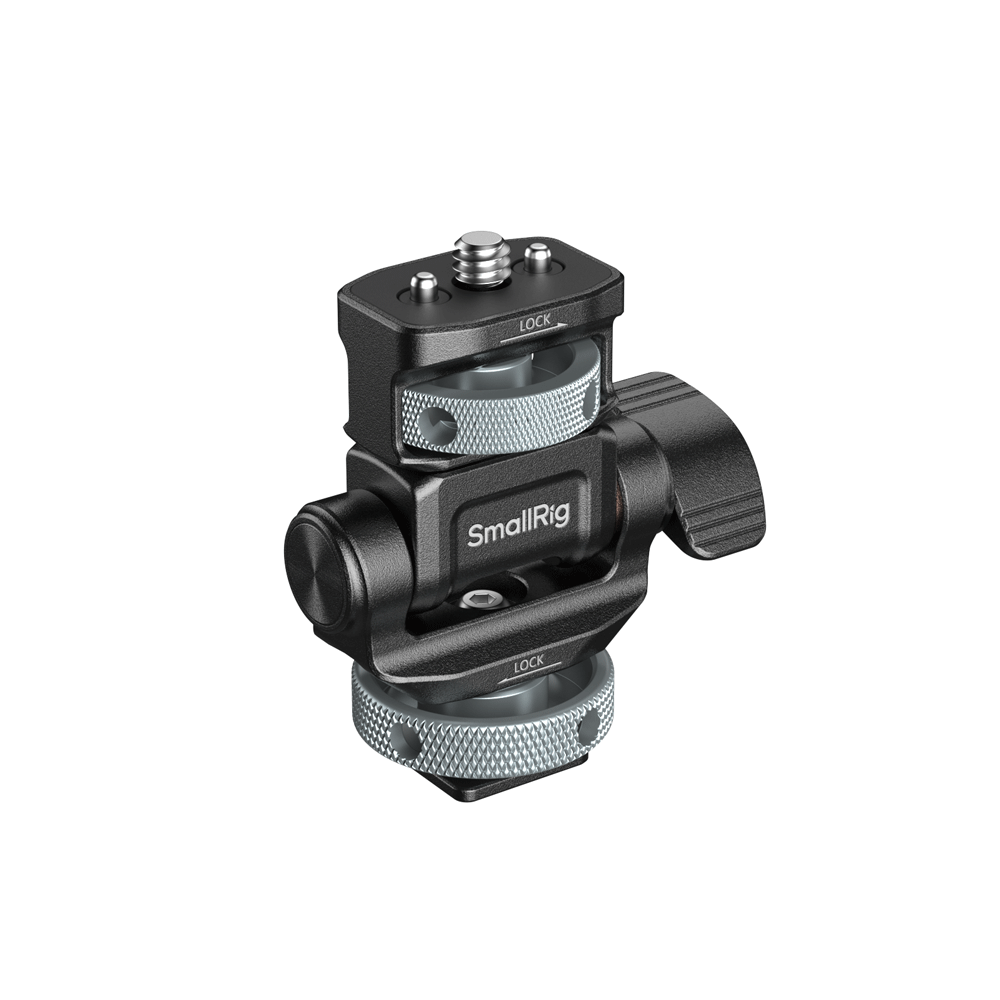SmallRig Monitorhalterung für horizontale und vertikale Aufnahmen mit Cold-Shoe-Halterung, schwenk- und neigbar, für DSLR-Käfiggriff 6313 – Detail 11