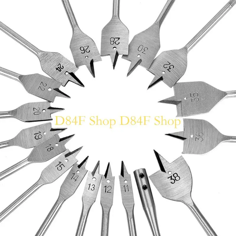 

D84F 19pcs 11-38 мм битовые биты с лопаты с расширенным дровяным дровя