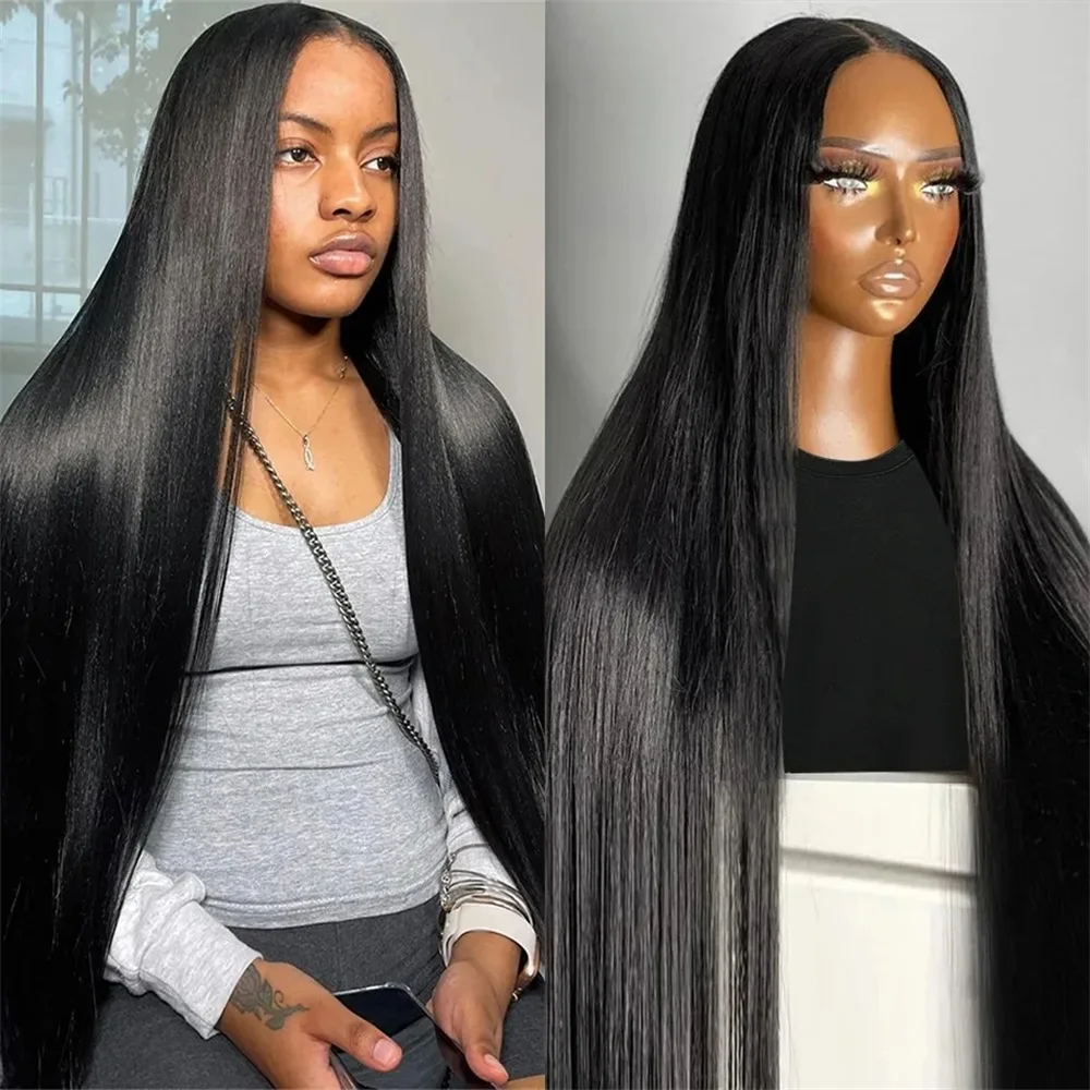 36Inch Straight 13x4 Lace Frontal Wig Pre Plucked Brazilian 360 Full Wigs For Women 13x6 Transparent Lace Front Human Hair Wigs