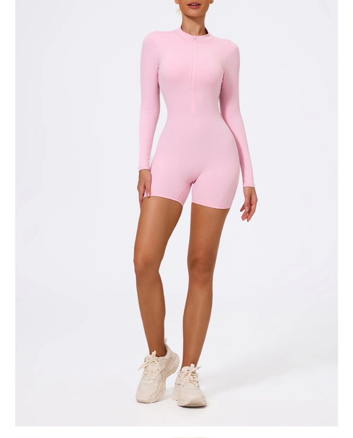 Ctenkevet Sommer Halb-Reißverschluss Frauen Gym Overall Weibliche Im Freien Atmungsaktive V Zurück Active Gesäß Lift Sport Outfit Für Frau – Detail 15