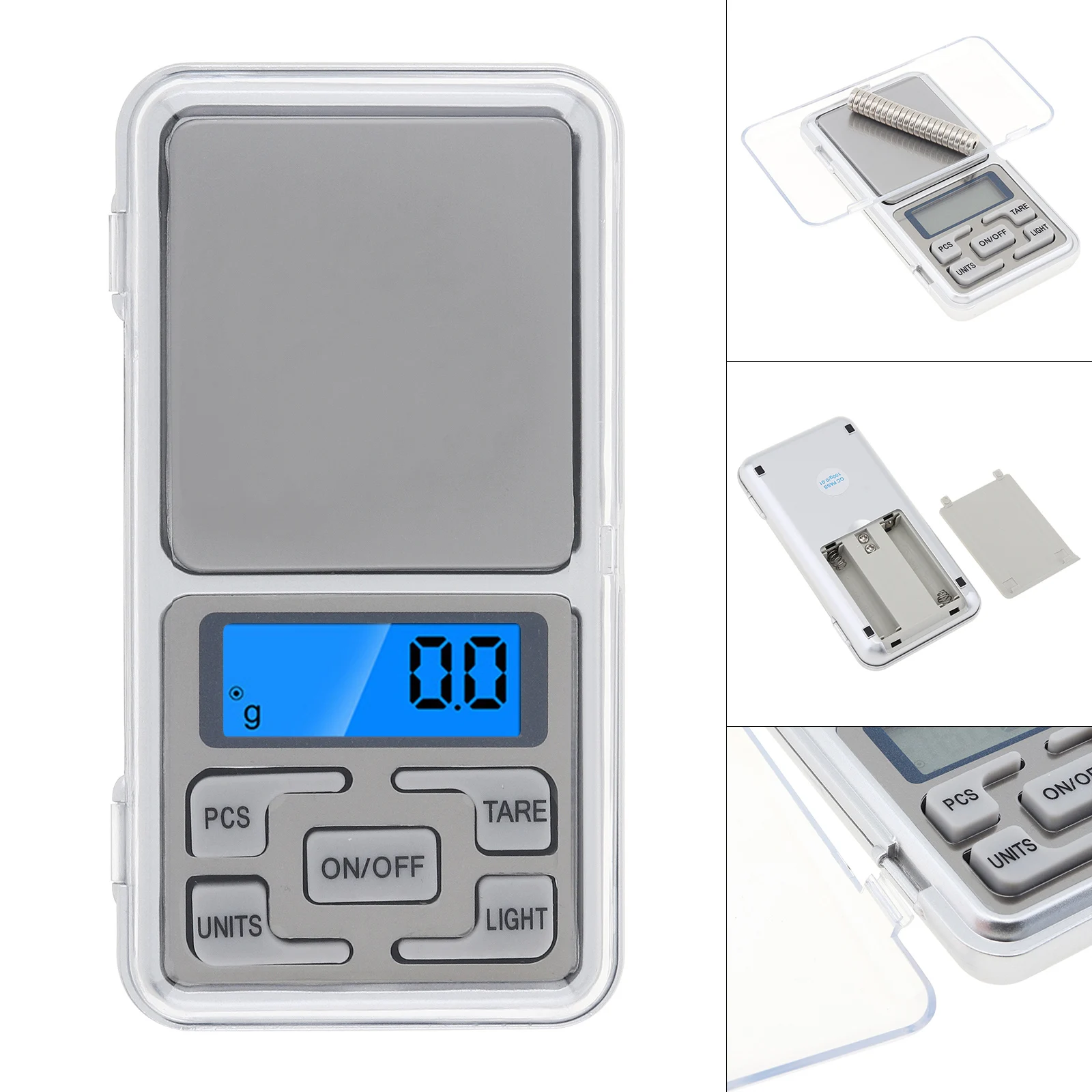 Mini Digital Scale 100 / 200 / 300 / 500g 0.01 / 0.1g High Accuracy Backlight Electric Pocket for Jewelry Gram Kitchen Weight