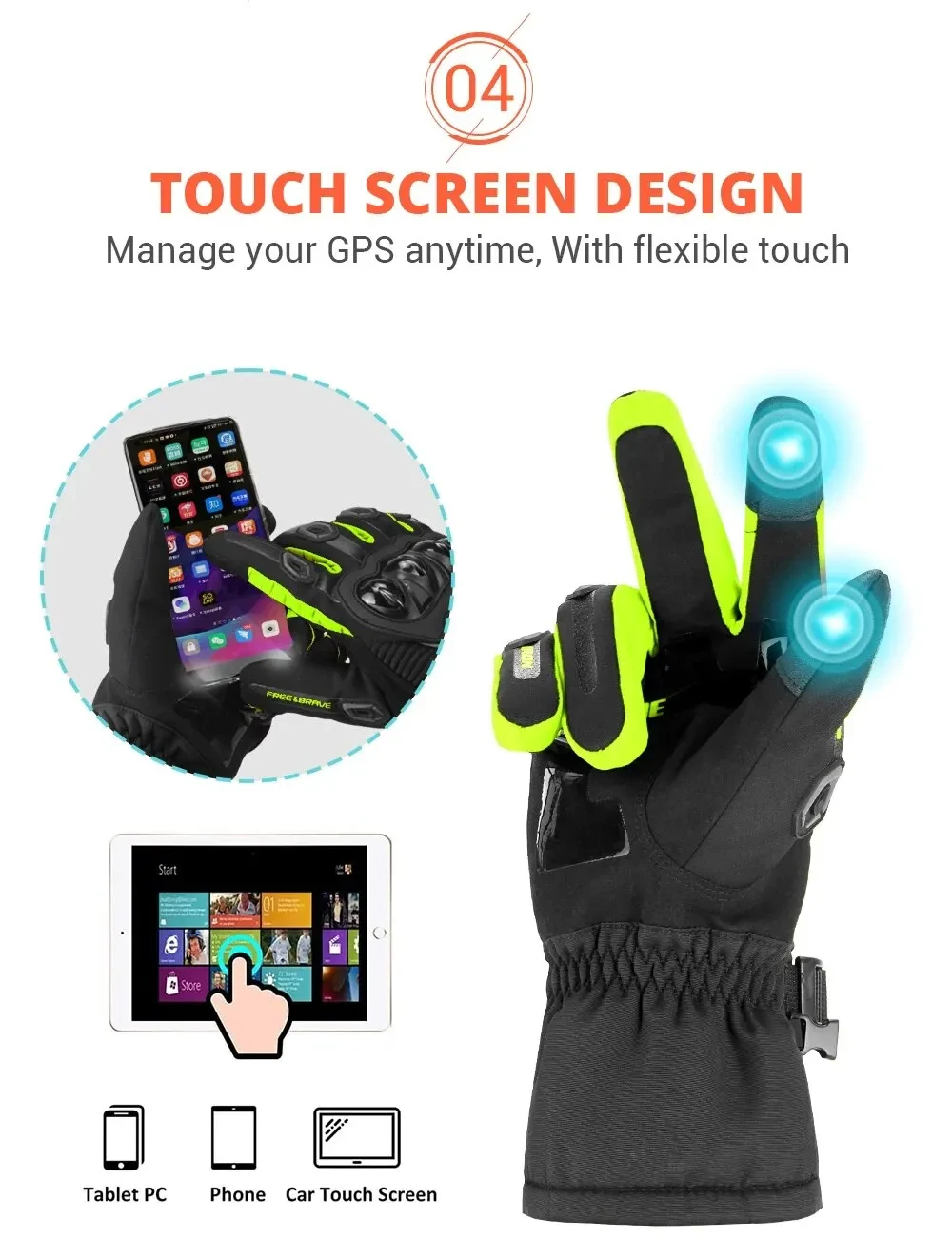 Motorrad Handschuhe Wasserdicht Winddicht Voll Finger Moto Motorrad Reiten Handschuhe Touchscreen Moto Motocross Handschuhe Winter – Detail 10