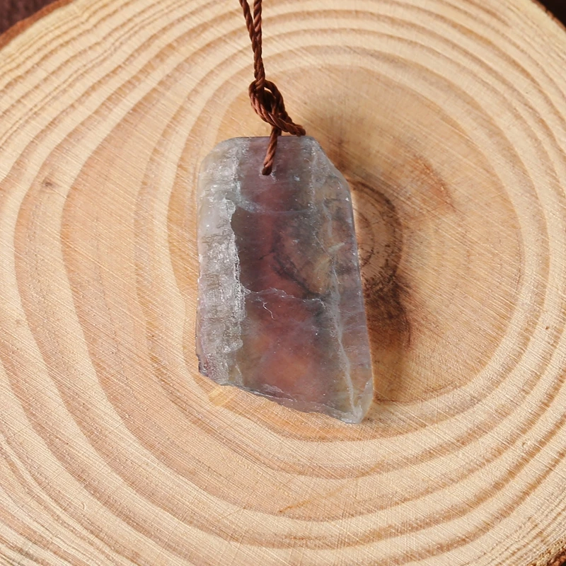 

B&F Handmade Green Fluorite Natural Stone Pendant Beads 27x17x3mm 4.3g Unique Jewelry DIY Earring Making Supplies